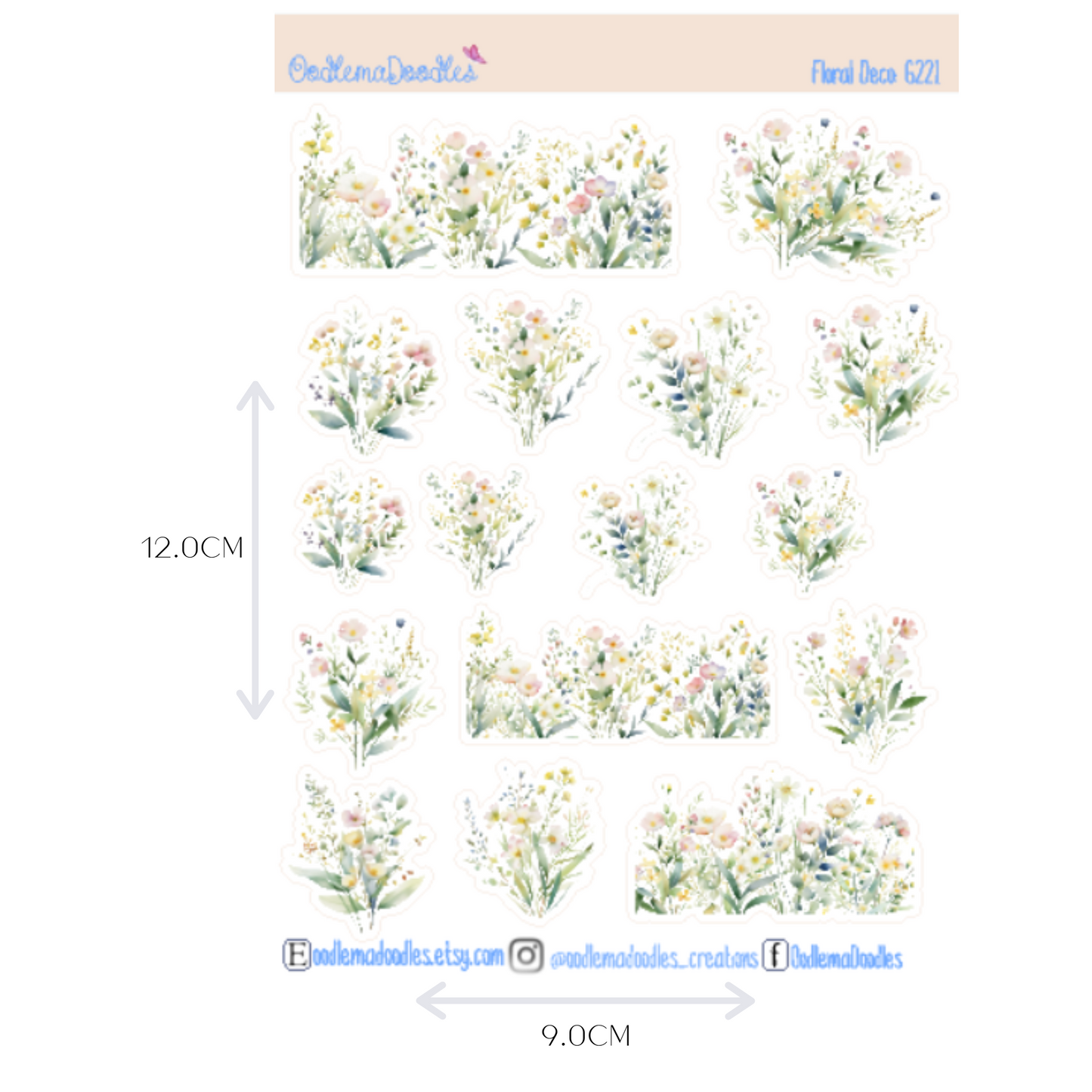 Rustic Spring Floral Decorative Stickers