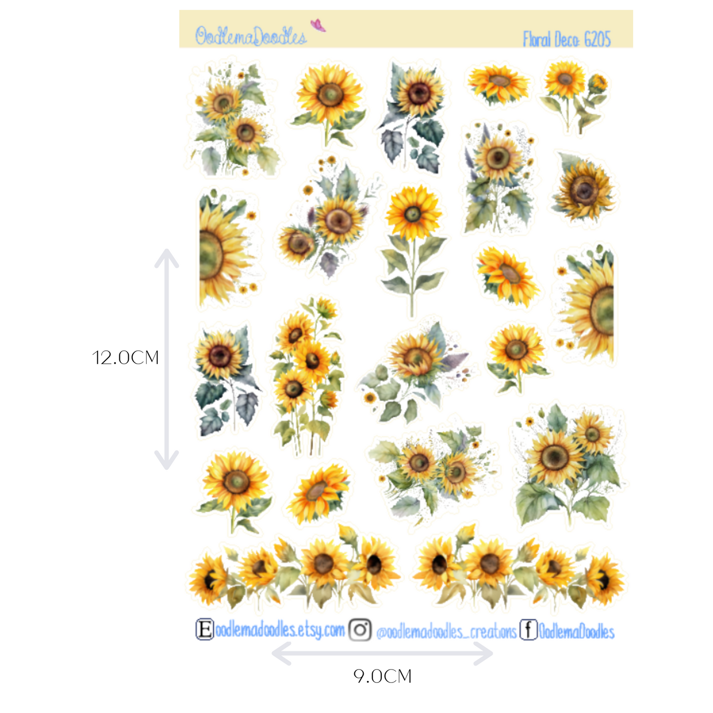 Sunflower Farm Floral Decorative Stickers