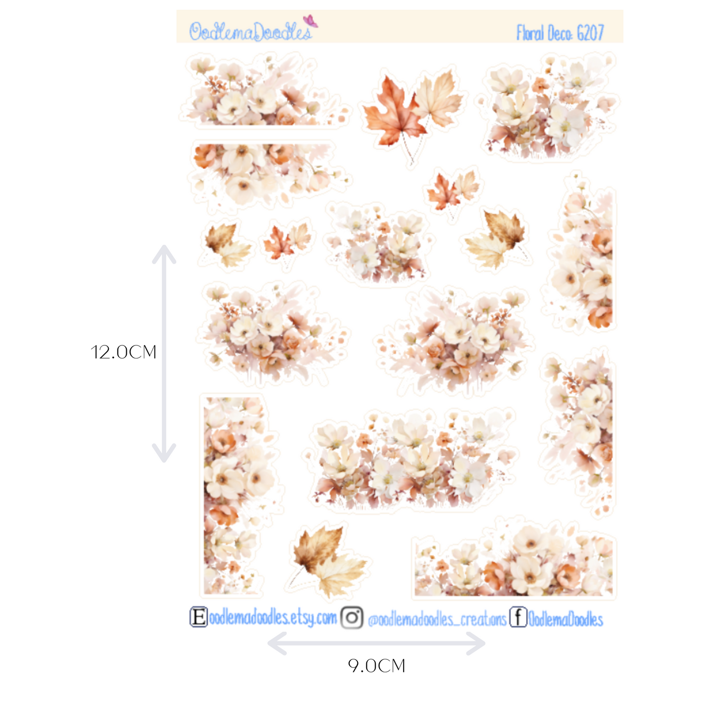 Amber Floral Decorative Stickers