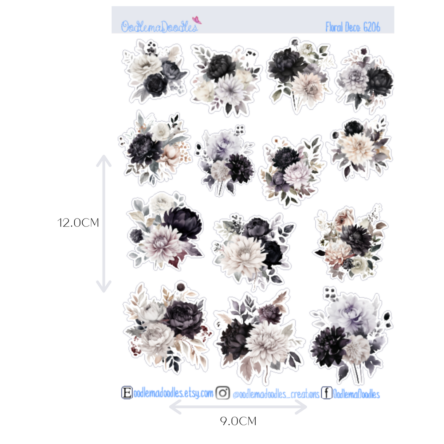 Spooked Floral Decorative Stickers