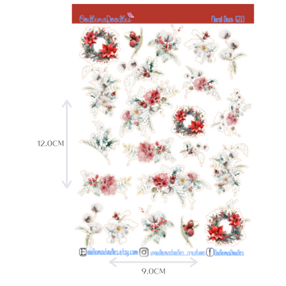 Christmas Market Floral Decorative Stickers