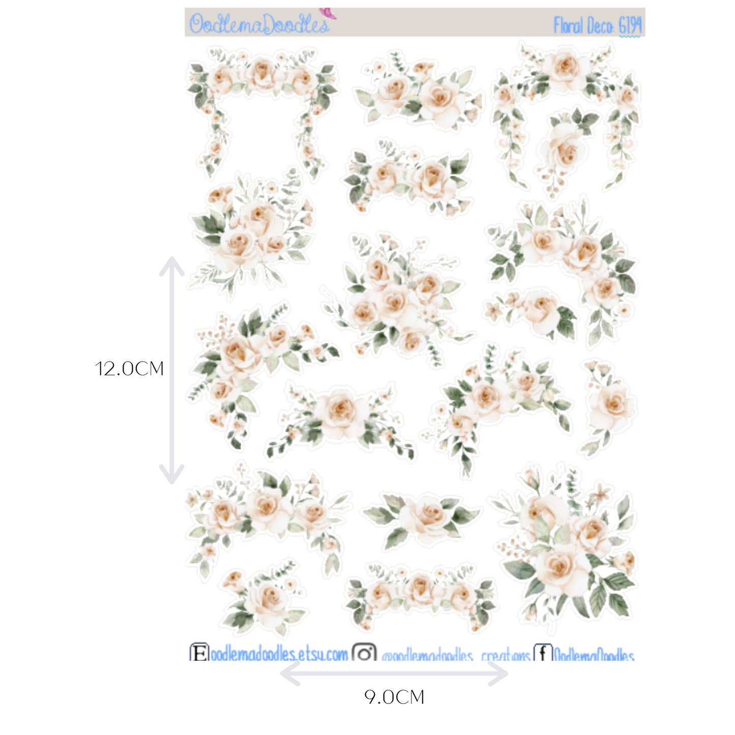 Boho Planner Floral Decorative Stickers