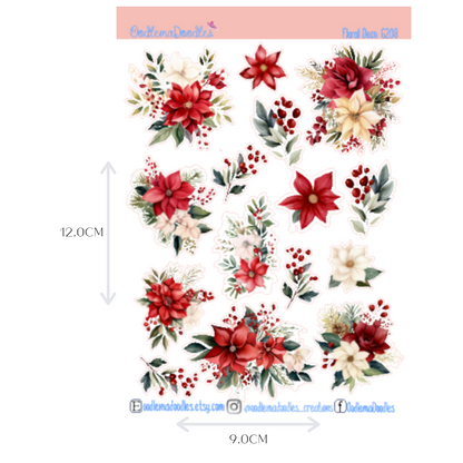 Christmas Countdown Floral Decorative Stickers