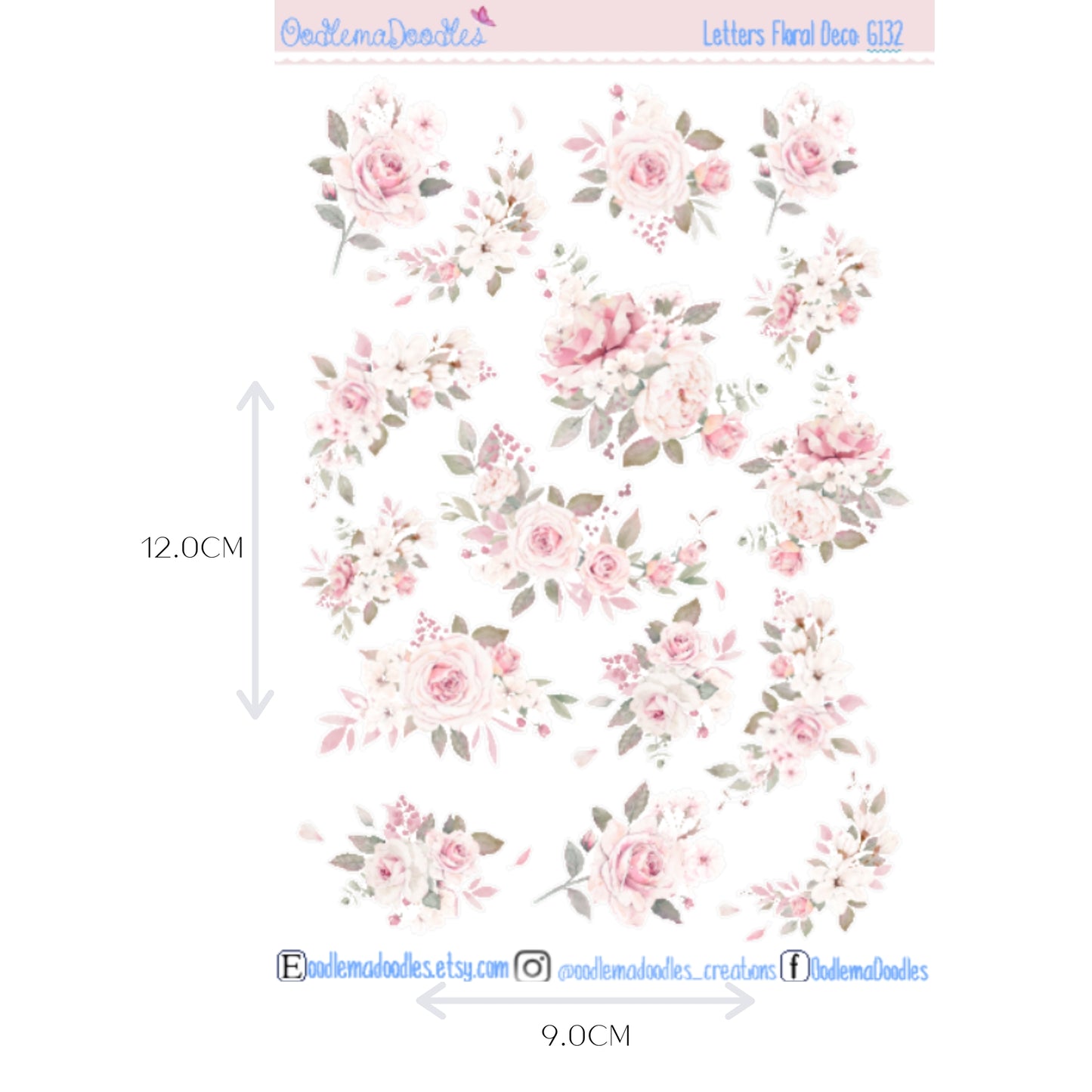 Love Notes Floral Decorative Stickers