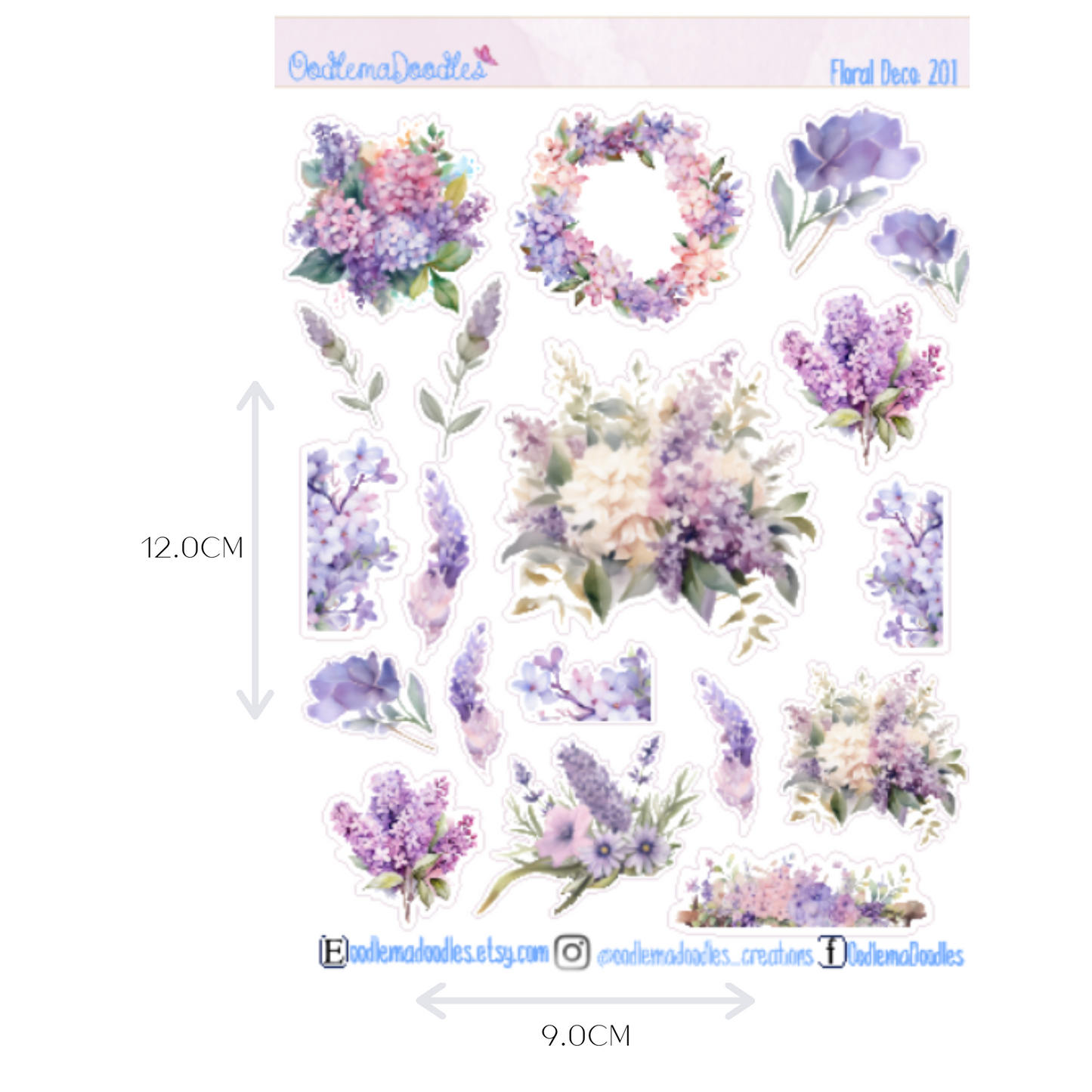 Lilac Dreams Floral Decorative Stickers