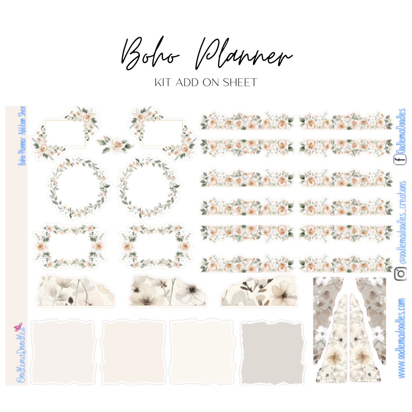 Boho Planner Addon & Extra Washi Options