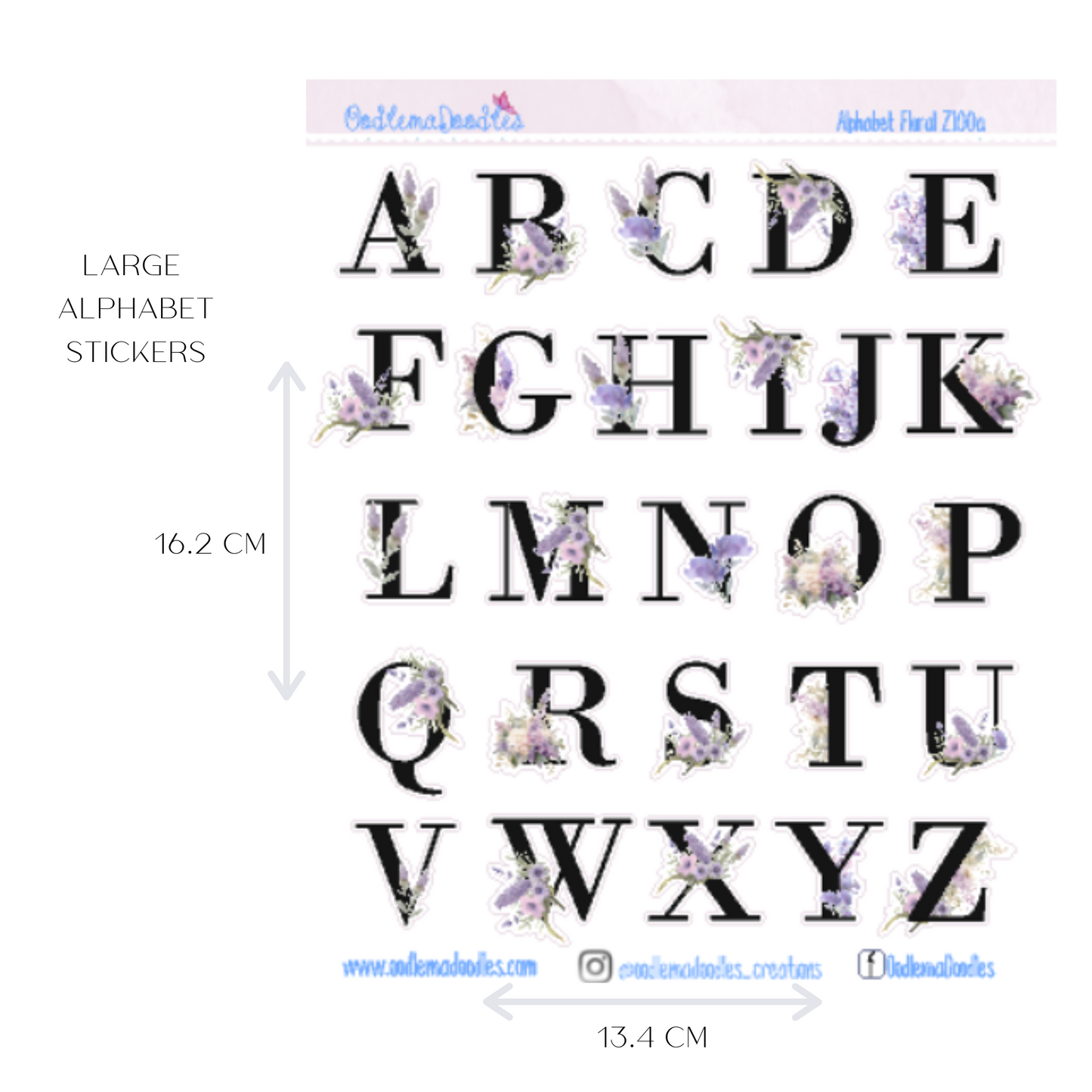 Lilac Dreams Alphabet Stickers