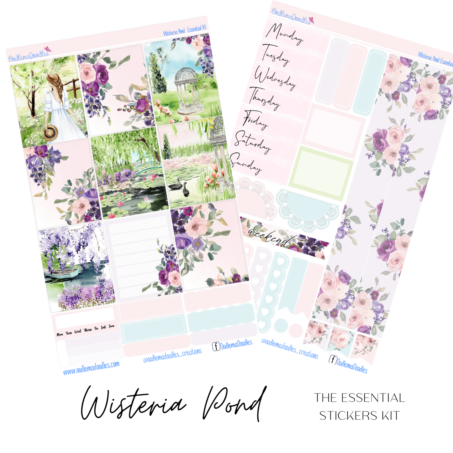 Wisteria Pond Essential Planner Sticker Kit