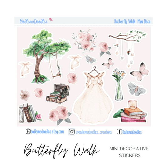 Butterfly Walk Mini Decorative Stickers - oodlemadoodles