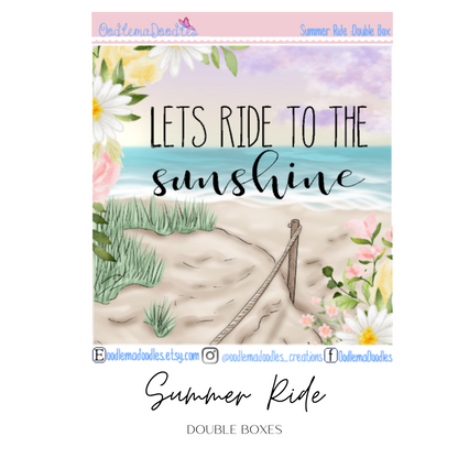 Summer Ride Decorative Double Box Sticker