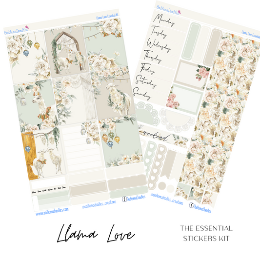 Llama Love Essential Planner Sticker Kit