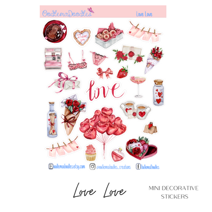 Love Love Mini Decorative Stickers