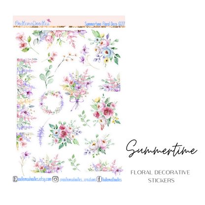 Summertime Floral Decorative Stickers