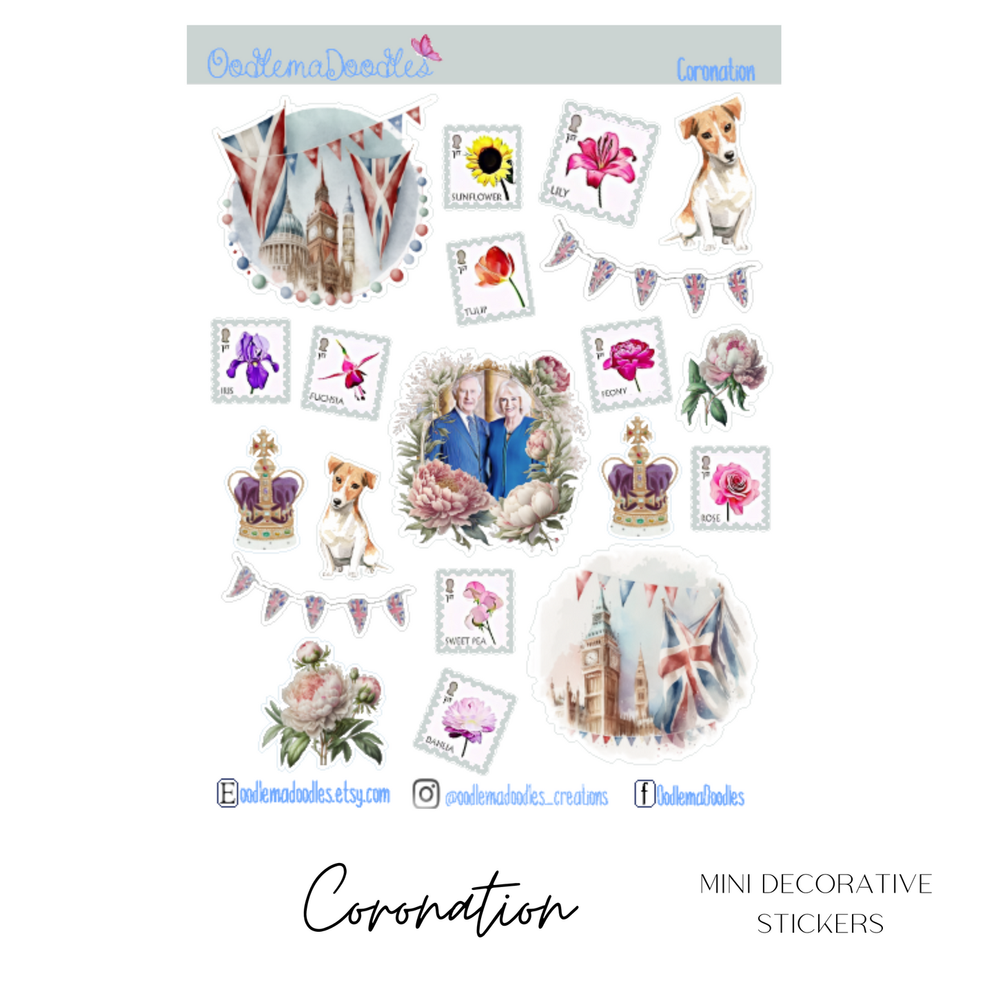 Coronation Mini Decorative Stickers