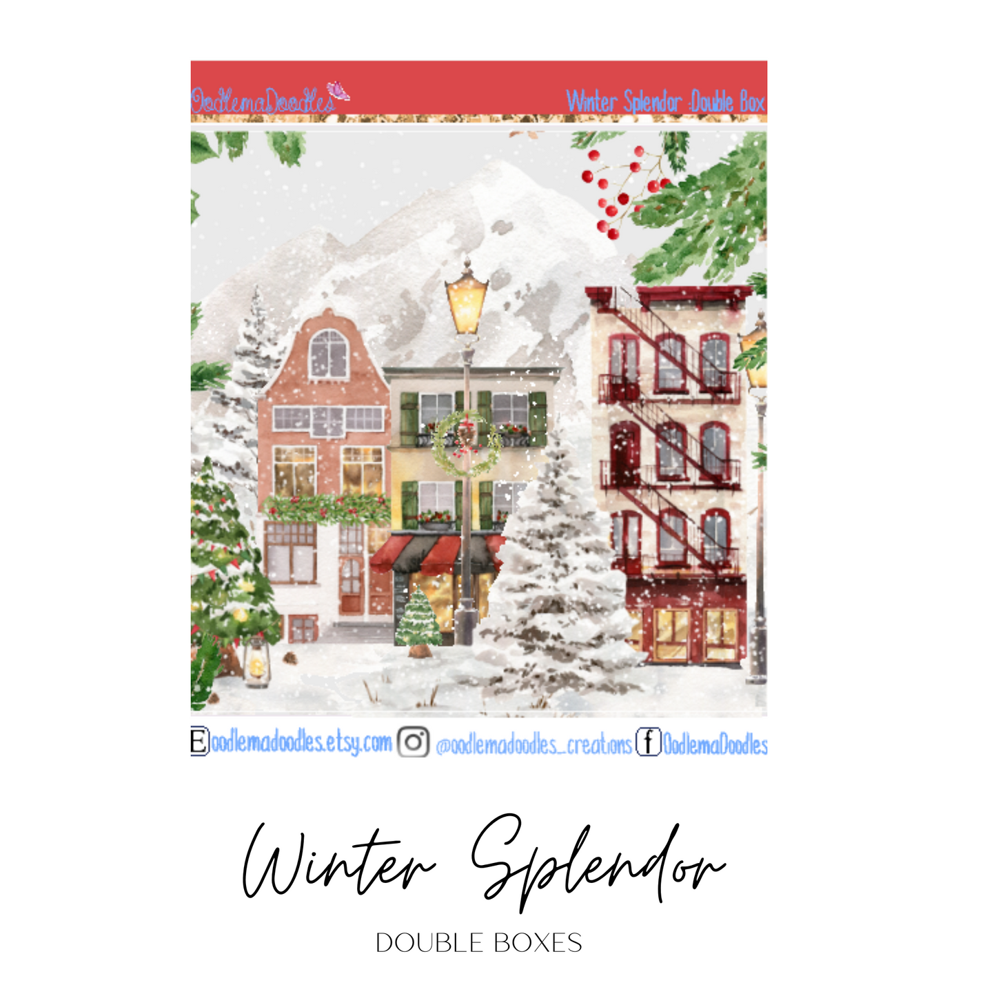 Winter Splendor Decorative Double Box Sticker