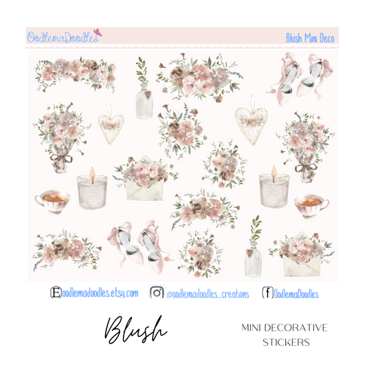 Blush Mini Decorative Stickers - oodlemadoodles