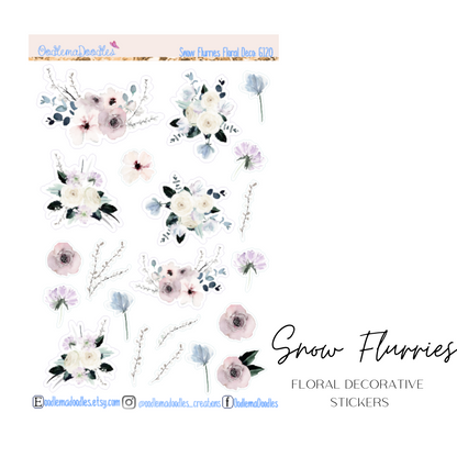 Snow Flurries Floral Decorative Stickers