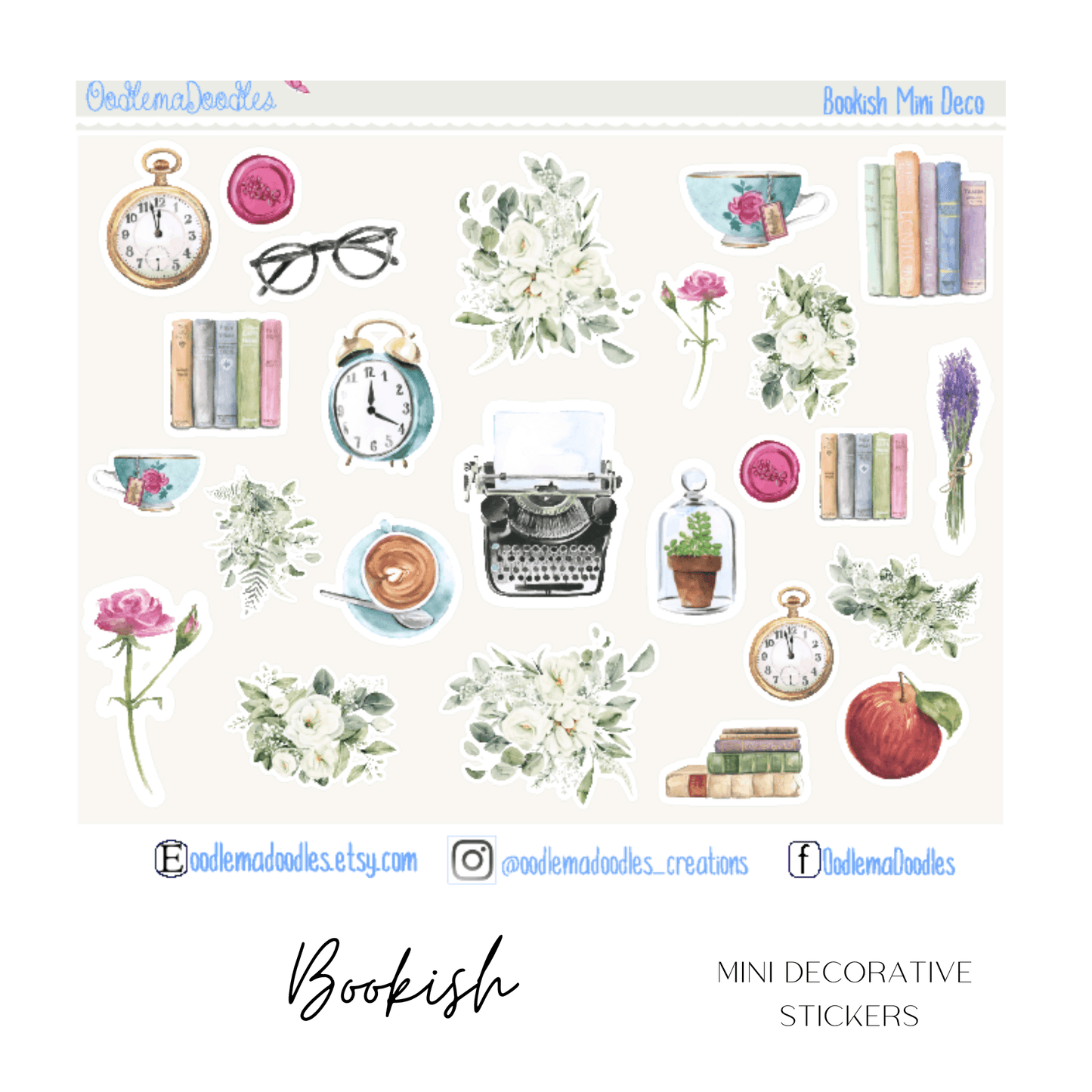 Bookish Mini Decorative Stickers - oodlemadoodles