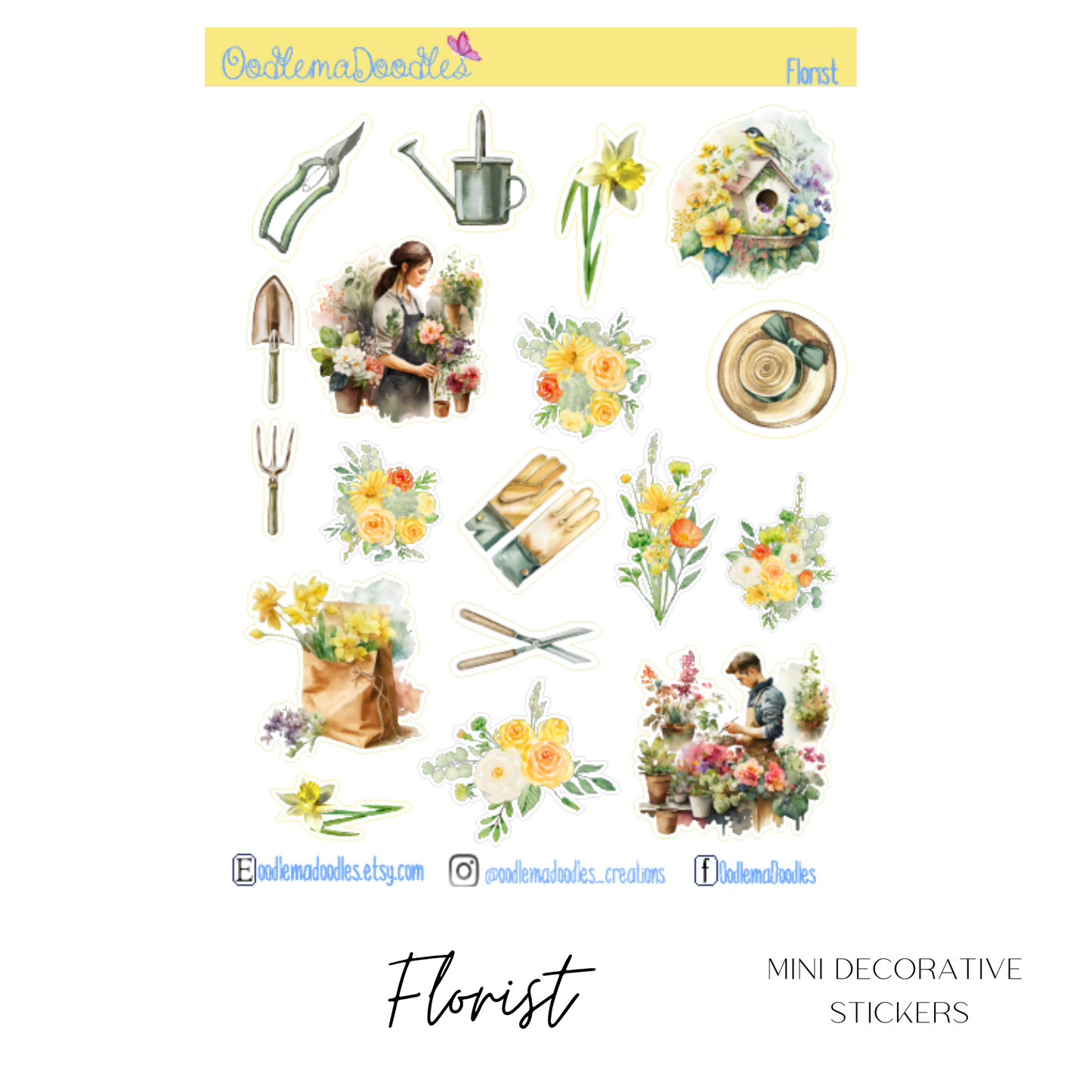 Florist Mini Decorative Stickers