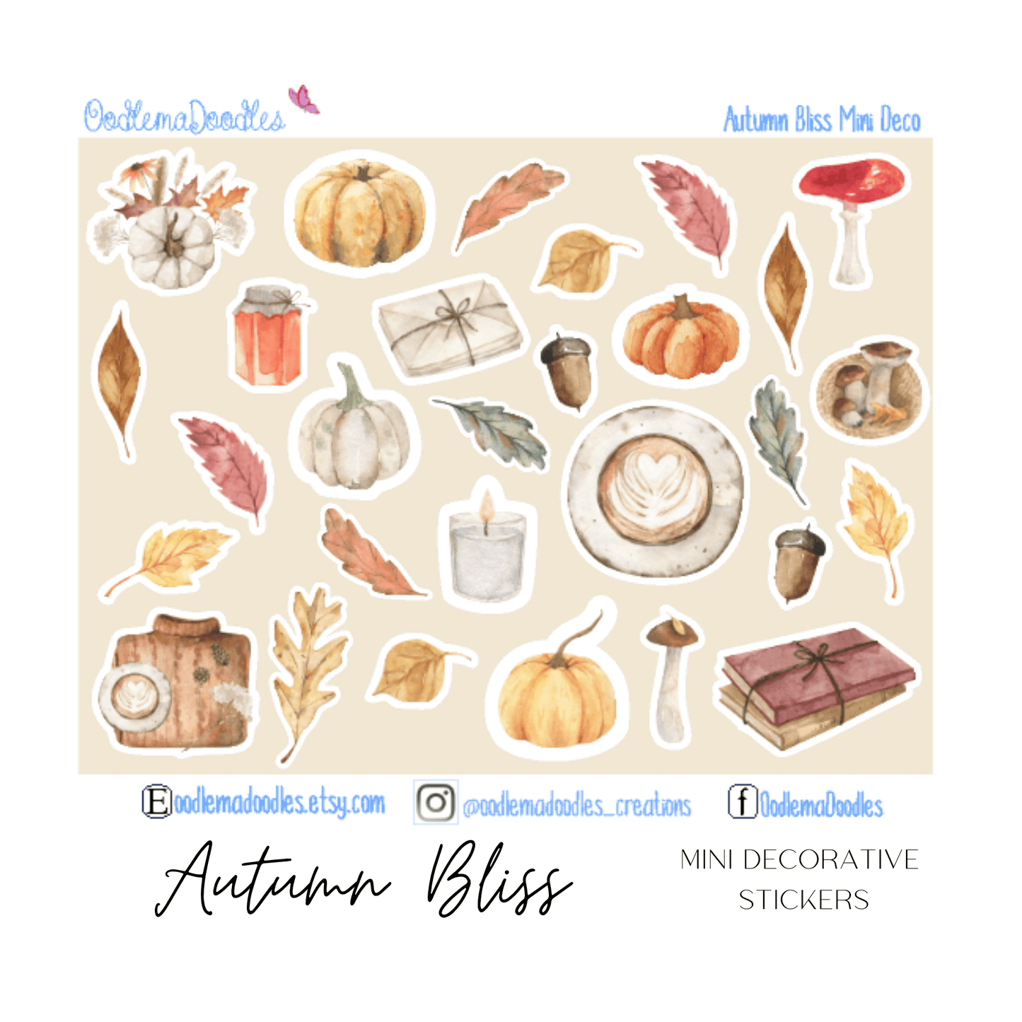 Autumn Bliss Decorative Stickers - oodlemadoodles