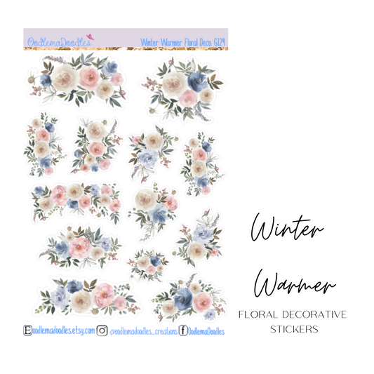 Winter Warmer Floral Decorative Stickers