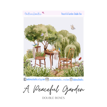 Peaceful Garden Decorative Double Box Sticker