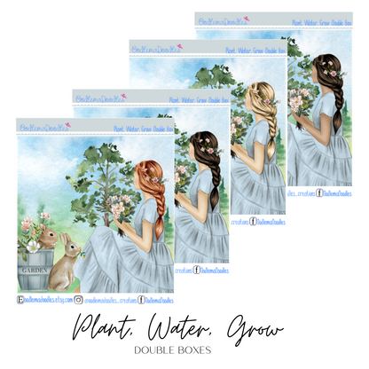 Plant Water Grow Decorative Double Box Sticker