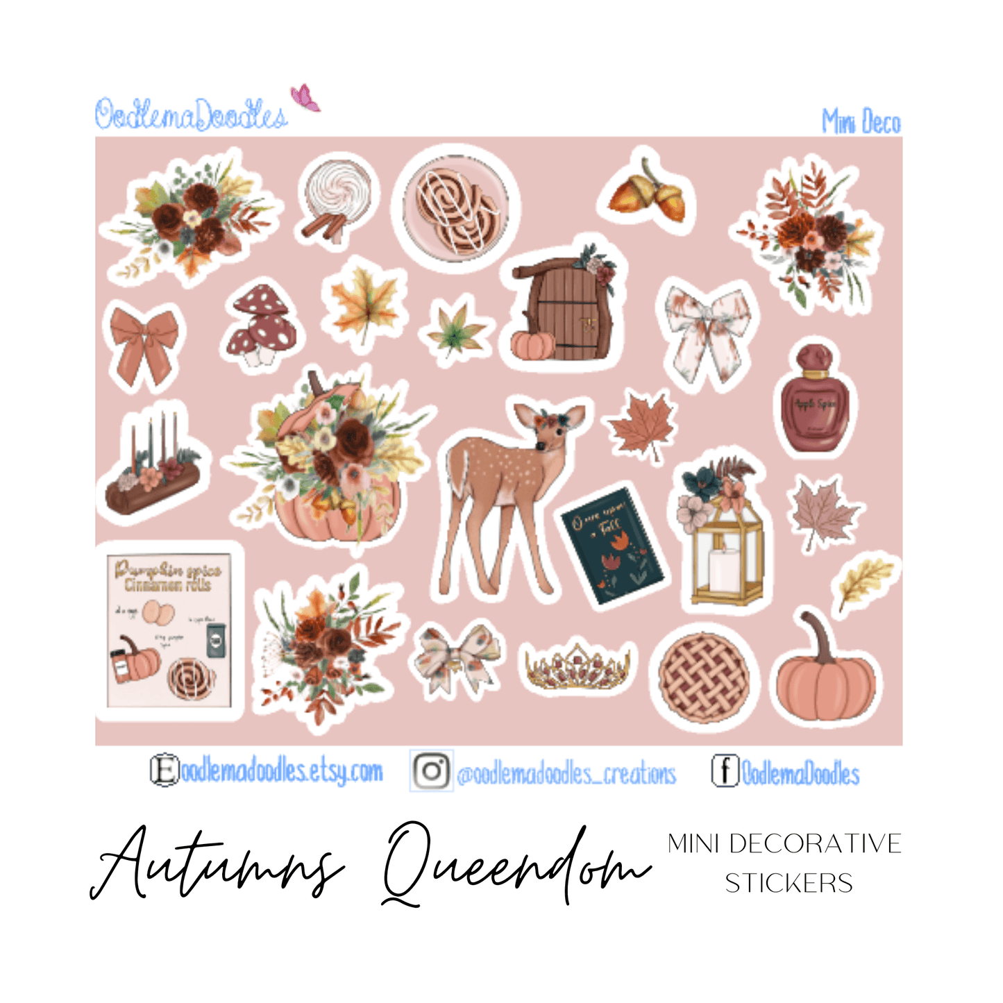 Autumns Queendom Decorative Stickers - oodlemadoodles