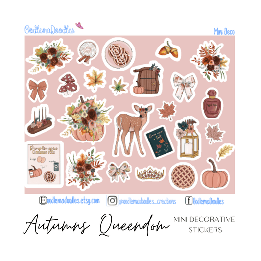 Autumns Queendom Decorative Stickers - oodlemadoodles