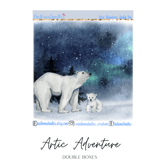 Arctic Adventure Decorative Double Box Sticker - oodlemadoodles