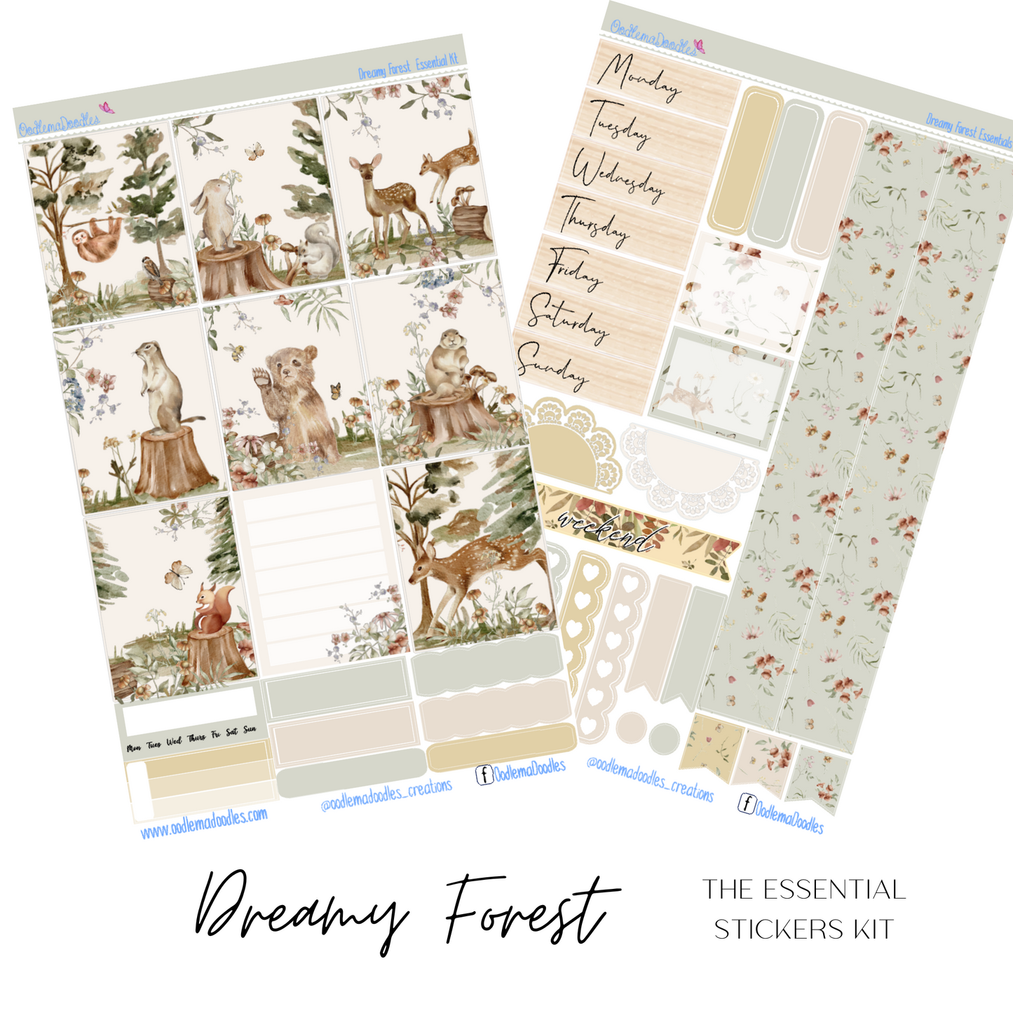 Dreamy Forest Essential Planner Sticker Kit