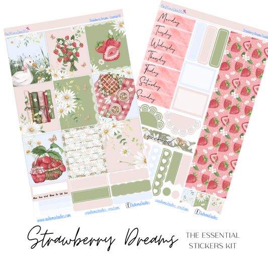 Strawberry Dreams Essential Planner Sticker Kit