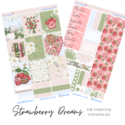 Strawberry Dreams Essential Planner Sticker Kit