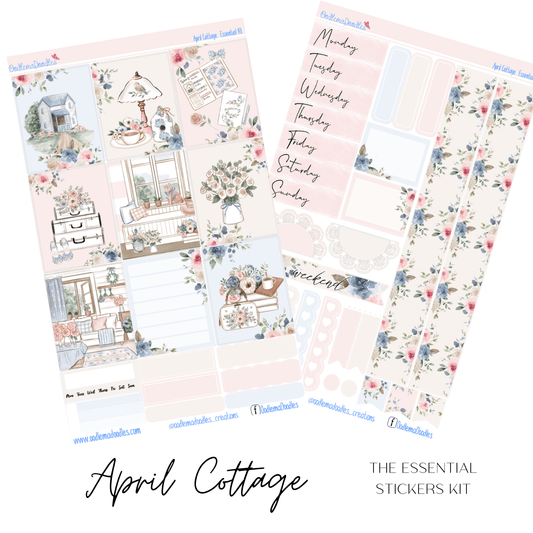 April Cottage Essential Planner Sticker Kit - oodlemadoodles