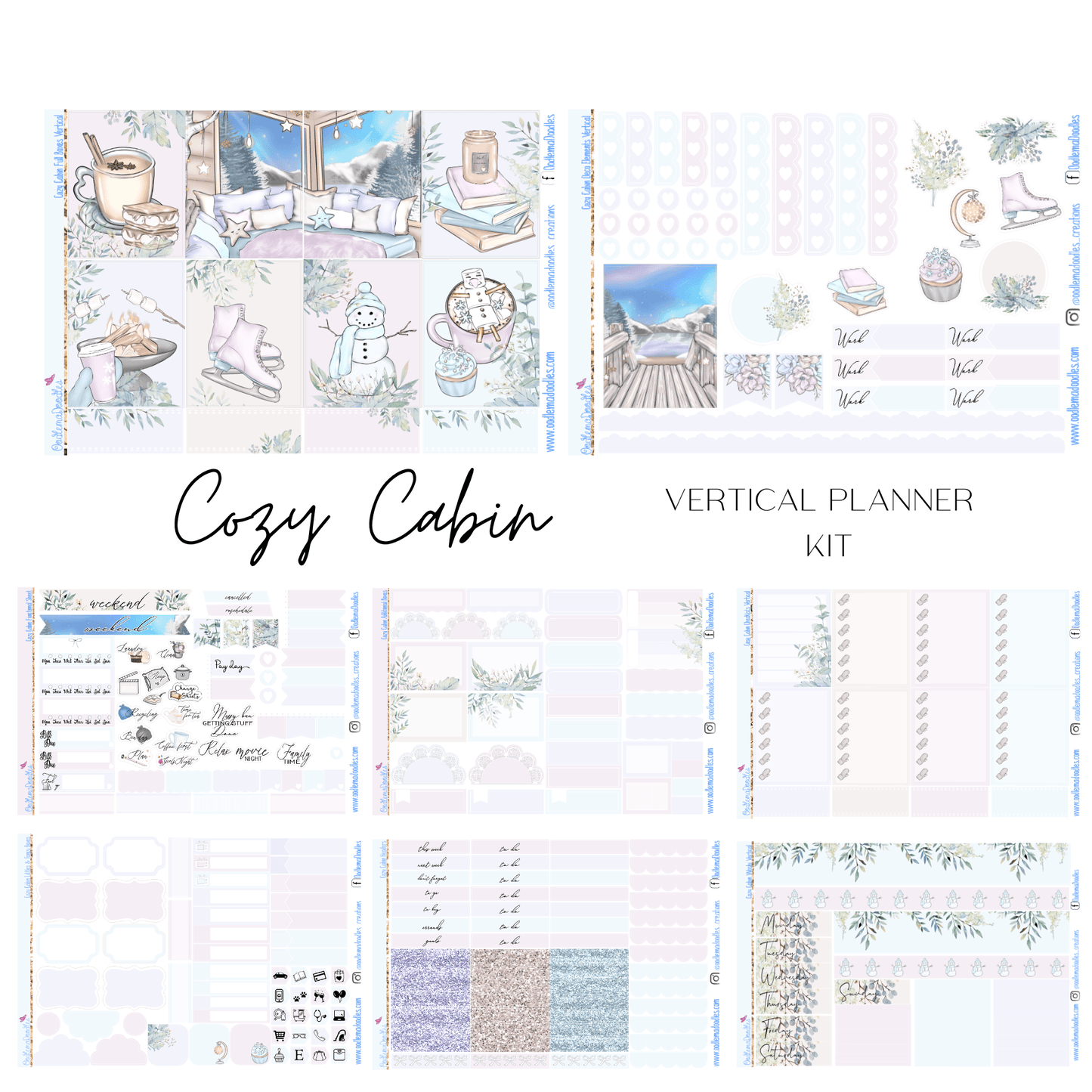 Cozy Cabin Vertical Weekly - oodlemadoodles