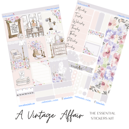 A Vintage Affair Essential Planner Sticker Kit - oodlemadoodles