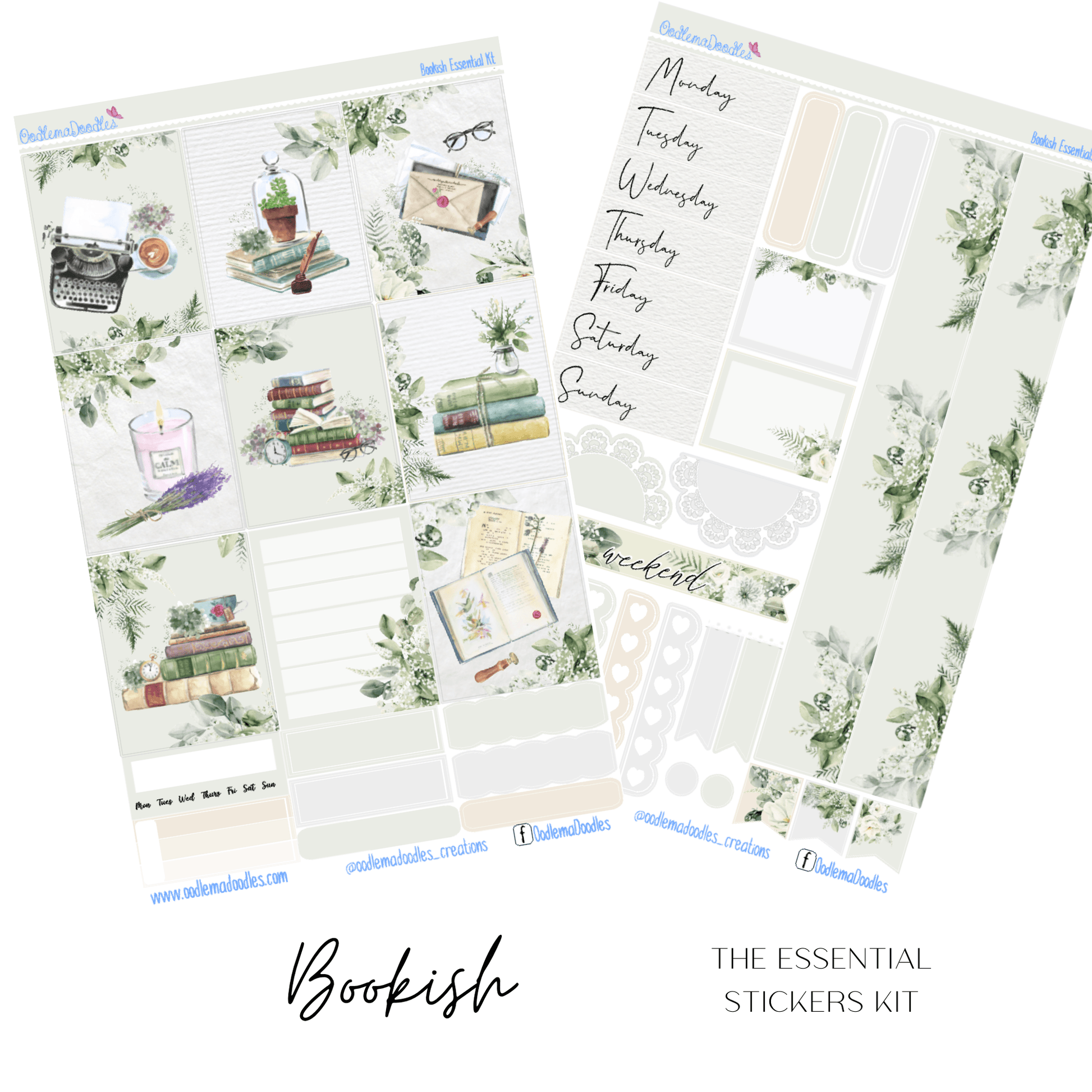 Bookish Essential Planner Sticker Kit - oodlemadoodles