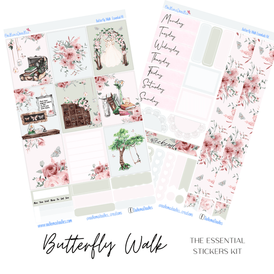 Butterfly Walk Essential Planner Sticker Kit - oodlemadoodles