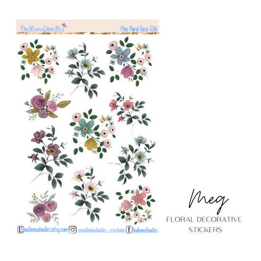 Meg Floral Decorative Stickers
