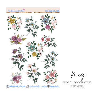 Meg Floral Decorative Stickers