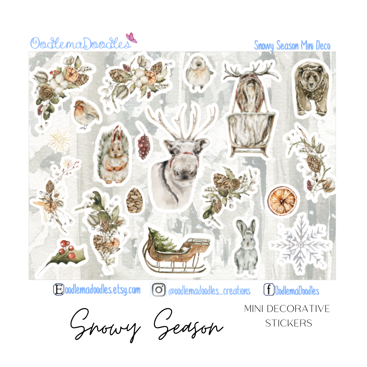 Snowy Season Mini Decorative Stickers