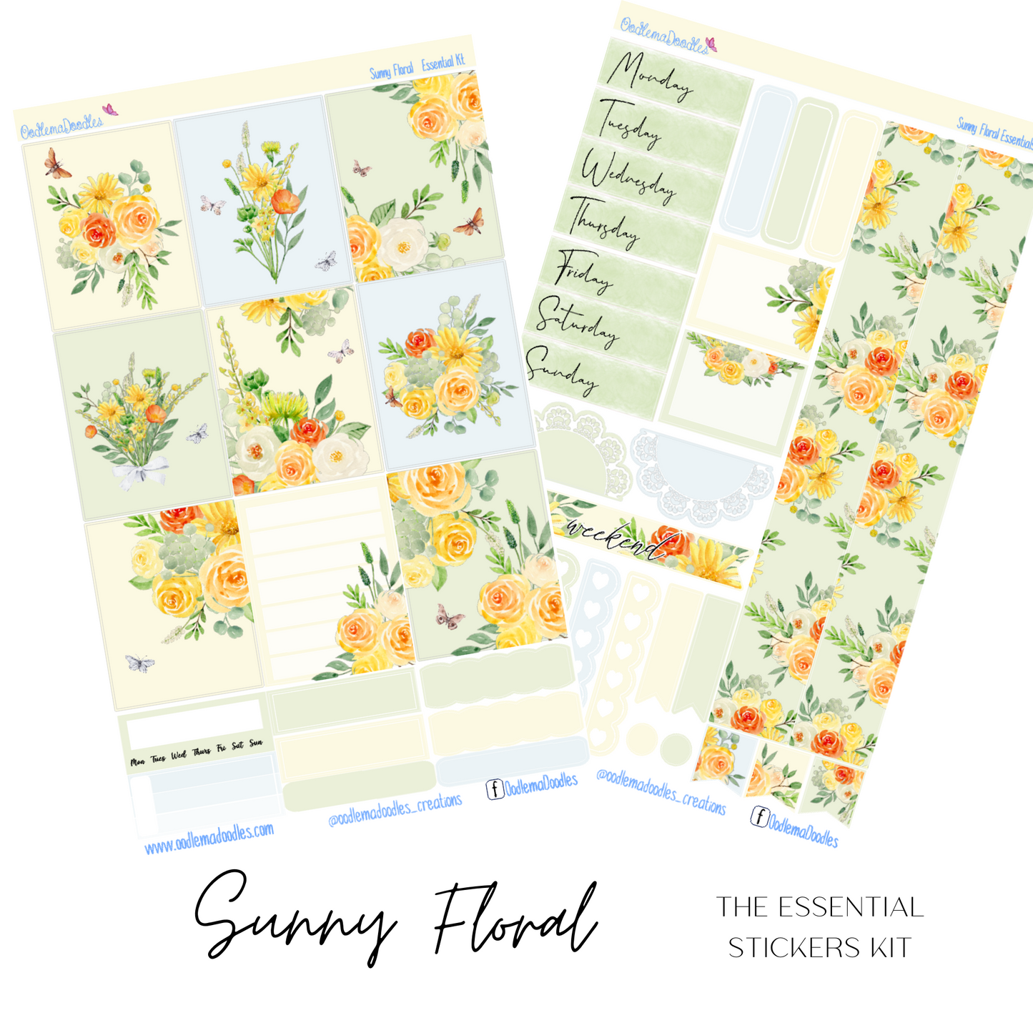Sunny Floral Essential Planner Sticker Kit
