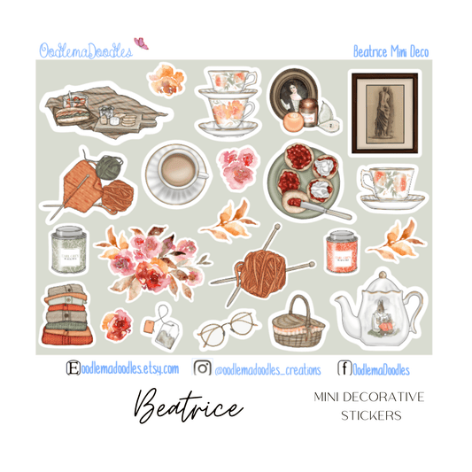 Beatrice Mini Decorative Stickers - oodlemadoodles