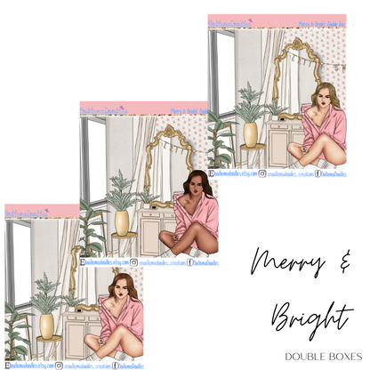 Merry and Bright Decorative Double Box Sticker