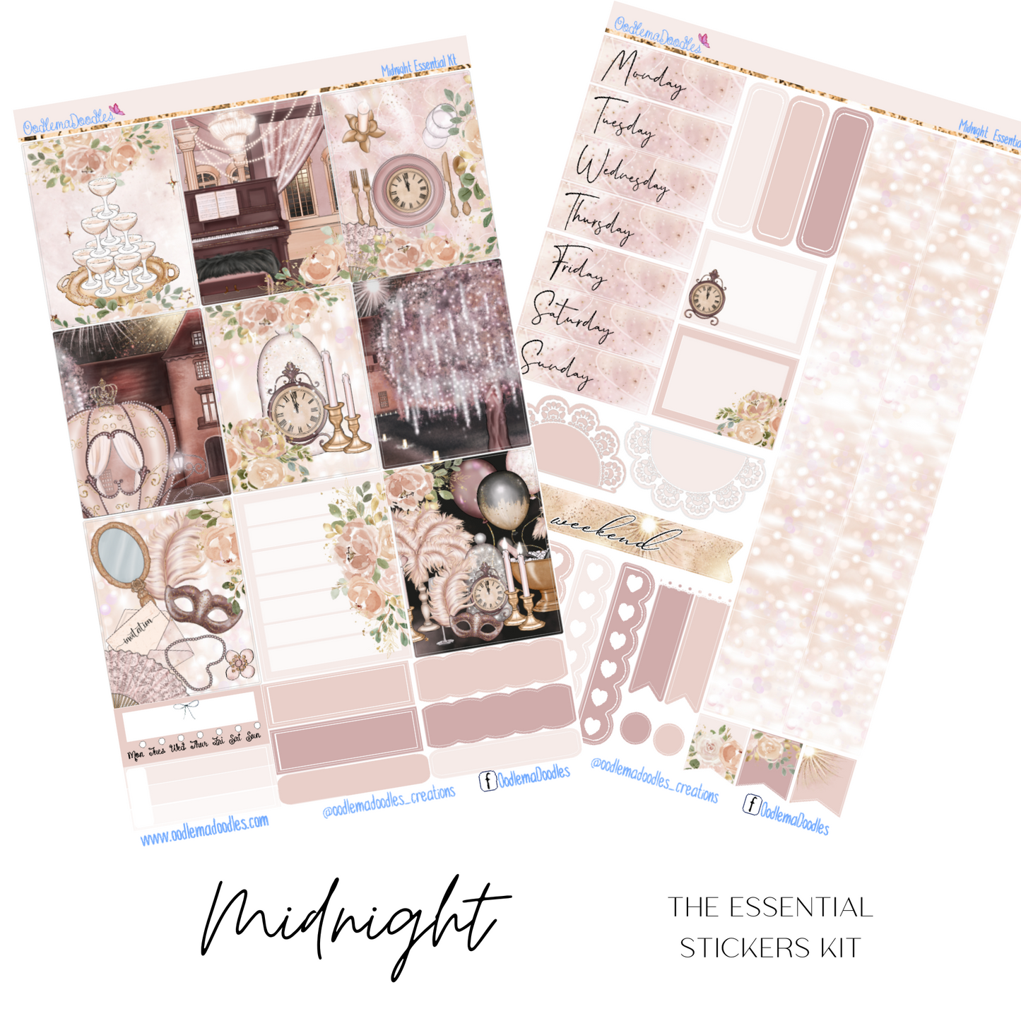 Midnight Essential Planner Sticker Kit