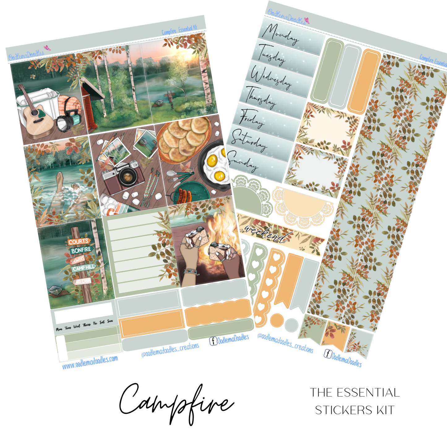 Campfire Essential Planner Sticker Kit