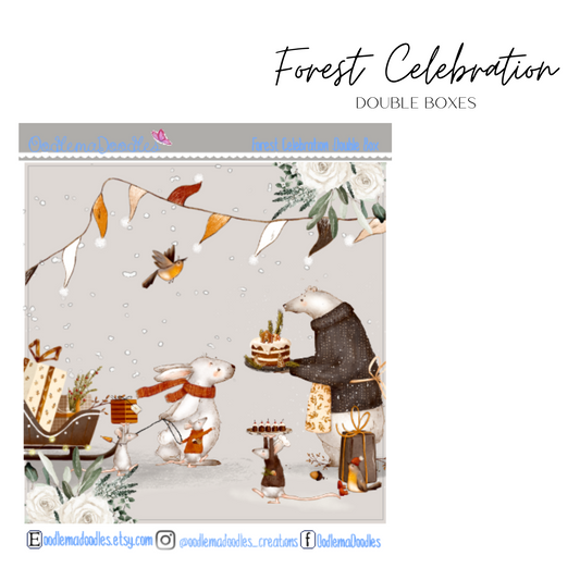 Forest Celebration Decorative Double Box Sticker