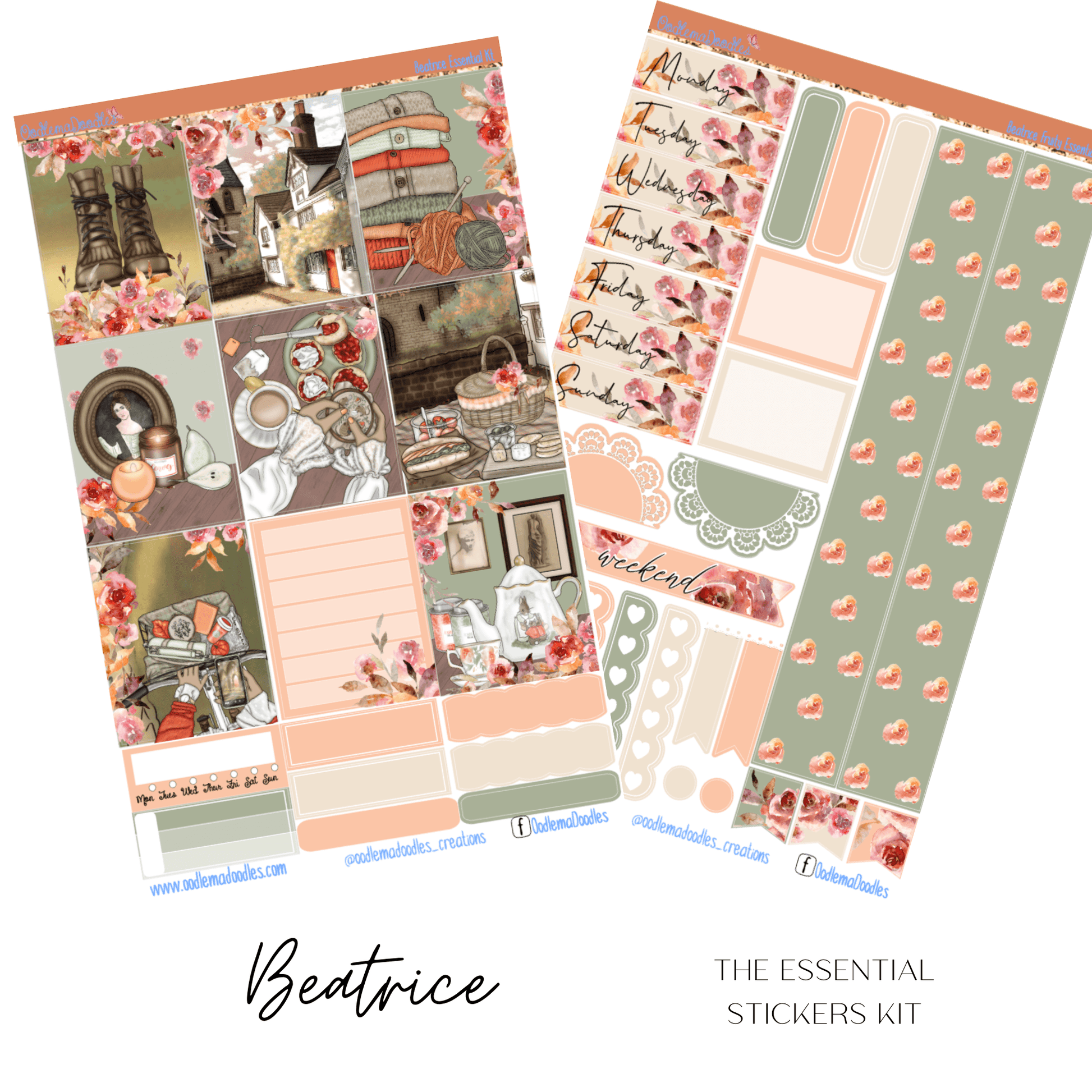 Beatrice Essential Planner Sticker Kit - oodlemadoodles
