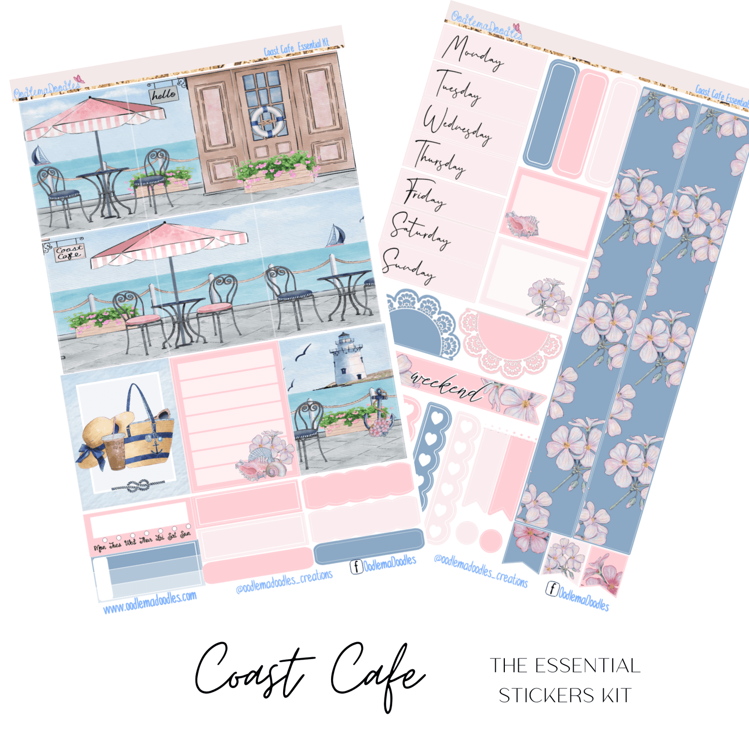 Coast Cafe Essential Planner Sticker Kit - oodlemadoodles