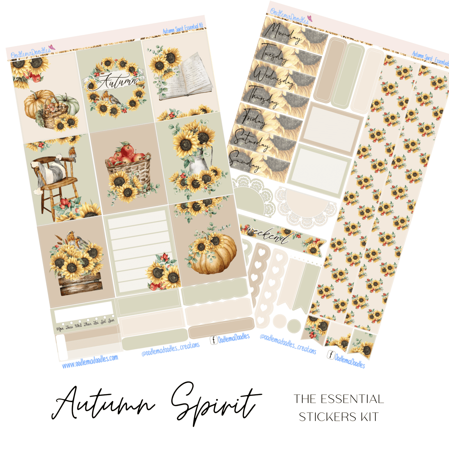 Autumn Spirit Essential Planner Sticker Kit - oodlemadoodles